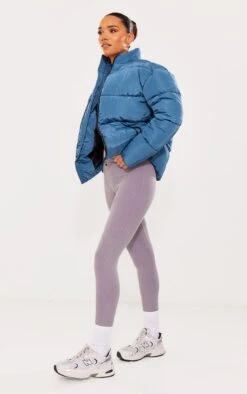 PRETTYLITTLETHING Petrol Blue Panelled High Neck Puffer Coat Petrol Blue -Prettylittlething 3140750603a652d356732e5e9a210acae657d36d cng5199 3