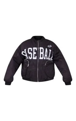 Prettylittlething Black Utility Pocket Graphic Front Bomber Jacket Black -Prettylittlething 349c1ce5f353219fe15889f816e9526e8c29b8bb cmw6968 5