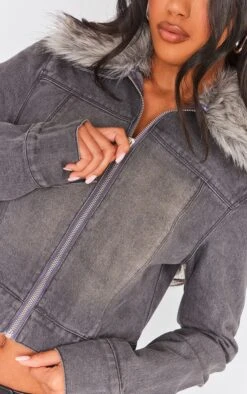Prettylittlething Washed Grey Faux Fur Trim Denim Biker Jacket Washed Grey 8 Prettylittlething Washed Grey Faux Fur Trim Denim Biker Jacket Washed Grey -Prettylittlething 3616331b44cf56cebd2f67b9625fe9f89cd1cde1 cnf7844 4