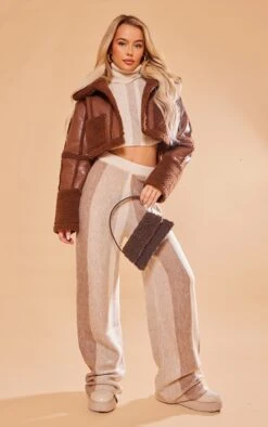 Prettylittlething Oatmeal Stripe Color Block Knit Roll Neck Sweater Oatmeal -Prettylittlething 3629afd25e95ff1570265434dc5f503bdd9a4948 cng3196 3