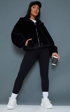 Prettylittlething Black Faux Fur Balloon Sleeve Hooded Jacket Black -Prettylittlething 36331316e42d89d4f2ecdd0c7854572ea180ee87 cmm4857 3