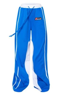 PRETTYLITTLETHING Bright Blue Tricot Panelled Wide Leg Sweatpants Bright Blue -Prettylittlething 3740f015b30c19eaa86a3f01ad877b91afef19b7 cna0620 5