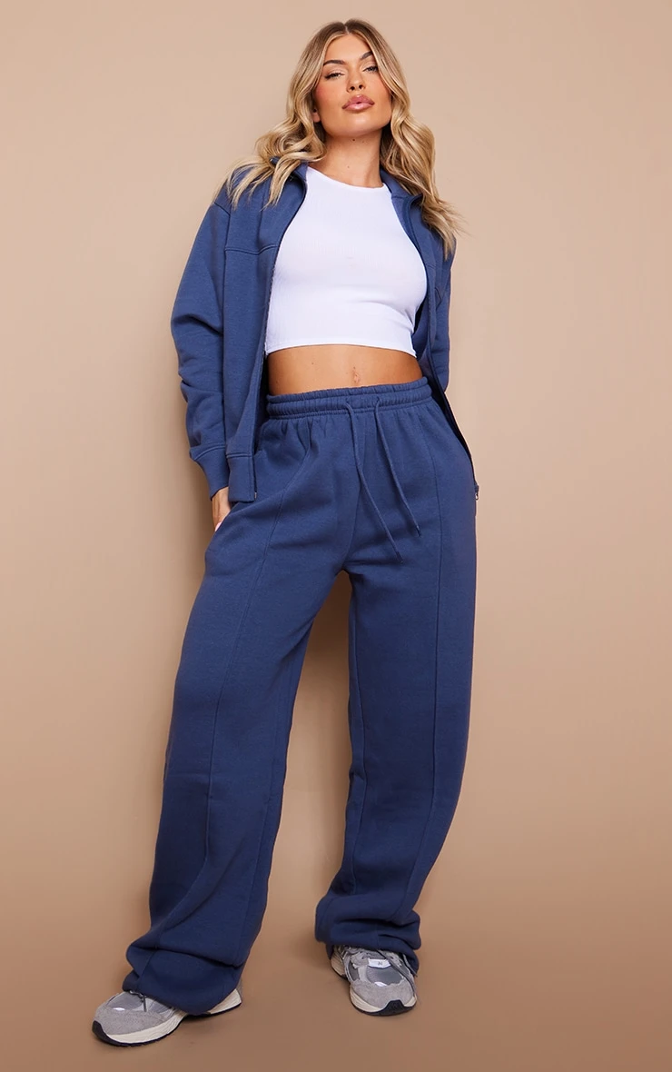 Prettylittlething Petrol Blue Seam Detail Straight Leg Sweatpants Petrol Blue 1 Prettylittlething Petrol Blue Seam Detail Straight Leg Sweatpants Petrol Blue