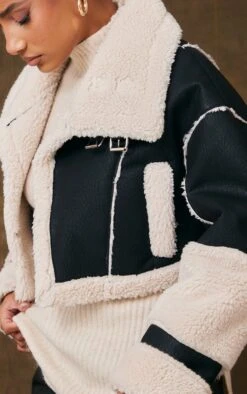 Prettylittlething Black Borg Lined Panelled Cropped Aviator Black -Prettylittlething 37773d34dddb446b2ef919aefea2eddd529558a3 cmz8321 4