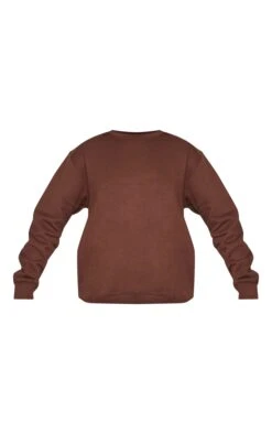 Prettylittlething Chocolate Oversized Fleeceback Sweatshirt Chocolate -Prettylittlething 38f103cfcd6d152865f4795f95c0c4fb2a2e7a05 cmt7937 5