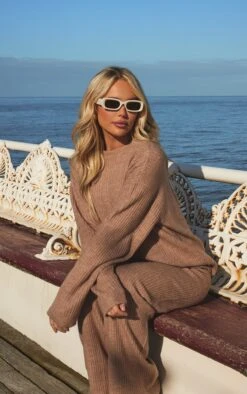 Prettylittlething Cappuccino Soft Rib Knit Sweater Cappuccino