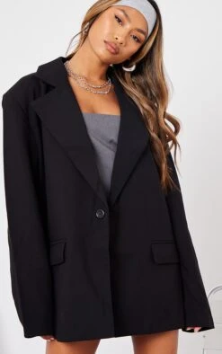 Prettylittlething Black Boxy Oversized Drop Shoulder Dad Blazer Black -Prettylittlething 3ee01c249573e58f563197530740953f50af9192 cnb0555 4
