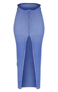Prettylittlething Blue Two Tone Knit Double Zip Maxi Skirt Blue -Prettylittlething 4023c2cef92b20a2bc21f385521875deac0782d7 cnf0321 5