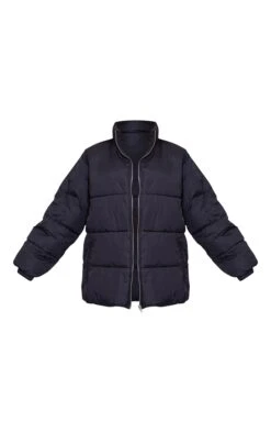 Prettylittlething Black Soft Touch Nylon Padded Panel Longline Puffer Black -Prettylittlething 40cfd28138aa7c1d60cf289e42c7a1c893060c55 cms6034 5
