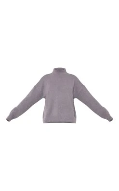 Prettylittlething Ash Grey Bobble Knitted High Neck Sweater Ash Grey -Prettylittlething 42196e8ca405f63becb967a85c309264df8d2e26 cng3219 5