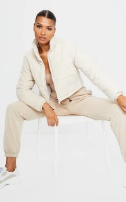 Prettylittlething Cream Super Cropped Peach Skin Puffer Cream -Prettylittlething 42c773bfb767e033d5f485658650a46df1c7ce40 CMA6305 3