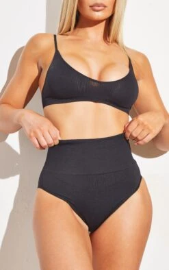 Prettylittlething Black Shapewear High Waist Control Brief Black