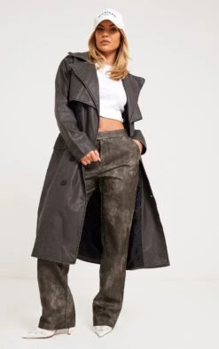 Prettylittlething Black Textured PU Trench Black -Prettylittlething 434107a984f308e8d8cd69bf0e5e534e50889cc8 cng3037 1