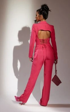 Prettylittlething Bubblegum Pink Fitted Lace Up Back Blazer Bubblegum Pink -Prettylittlething 4447350f5cd5e9f9f373561f3414b2d3498856b9 cnb2293 4