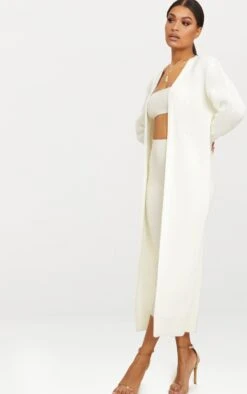 Prettylittlething Cream Maxi Knitted Cardigan Cream -Prettylittlething 462ed92287a58ca9819a9f680afdfec28166e387 clv8362 5