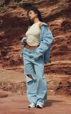 PRETTYLITTLETHING Light Blue Wash Oversized Boyfriend Denim Jacket Light Blue Wash 7 PRETTYLITTLETHING Light Blue Wash Oversized Boyfriend Denim Jacket Light Blue Wash -Prettylittlething 472730a91e60daca15e76e3361cf7cdac17a5279 CMK8838 3