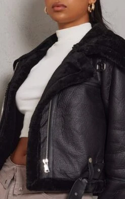 Prettylittlething Black Multi Zip Cropped Aviator Black -Prettylittlething 478397f5f9d38ef31c58887c745bcebbd754cfb9 cms6045 4