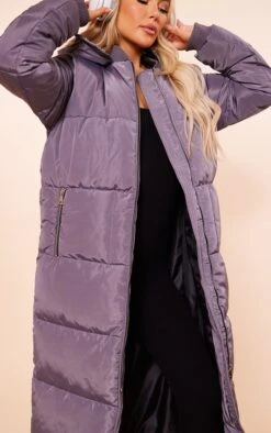 PRETTYLITTLETHING Charcoal Maxi Hooded Puffer Coat Charcoal -Prettylittlething 4877406a6e22e14f4486fb1b53cd9a77dbd37dac cng5201 4