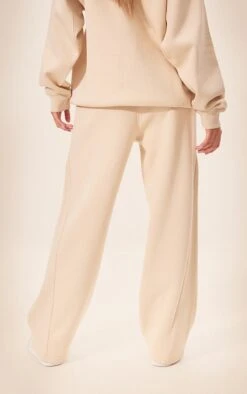 Prettylittlething Beige Panelled Rib Detail Wide Leg Sweatpants Beige -Prettylittlething 49a0eb5c70717039046f004d43d924bd15574332 cnf8412 3