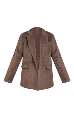 Prettylittlething Chocolate Textured Wool Look Oversized Blazer Chocolate -Prettylittlething 4b0b8f1ecd067f258cc39244220dfc1f32453dc5 cnc0213 5