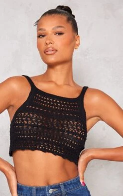Prettylittlething Black Contrast Crochet Crop Top Black -Prettylittlething 4b2325d6d5328e2f83e780b5cb7ba6a6488643a2 cnf5373 4