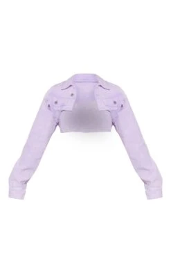 Prettylittlething Washed Lilac Extreme Cropped Denim Jacket Washed Lilac -Prettylittlething 4ce41095c892c6af72dd3bad8bde33531d34cc7e cnc9787 5