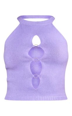 Prettylittlething Lilac Knit Racer Neck O Ring Crop Top Lilac -Prettylittlething 4d7b2c7712c36402a4947c1cafb27c43bbf121a3 cne7184 5