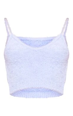 Prettylittlething Blue Fluffy Soft Knit Crop Bralet Blue -Prettylittlething 5087baaa546e151cb1c335acad390231ad548bbb cne7182 5
