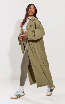 Prettylittlething Khaki Cargo Pocket Detail Oversized Trench Coat Khaki -Prettylittlething 50b37b090a5dfe52ab3d505ae8418f8a1d47c8c7 cnf1397 3