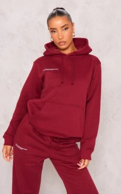 PRETTYLITTLETHING Cherry Red Logo Est 2012 Oversized Hoodie Cherry Red -Prettylittlething 51ad49edbcc8377617a2e42c38c2ae3fd46b4a58 cng9223 4