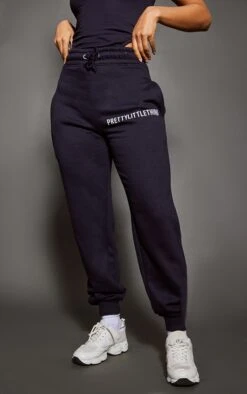 PRETTYLITTLETHING Navy Logo High Waisted Cuffed Sweatpant Navy -Prettylittlething 523b943dcd12cd9250bb7468ab0d0c46257021c8 cnc2400 2