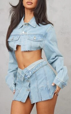 Prettylittlething Petite Light Blue Wash Distressed Super Cropped Denim Jacket Light Blue Wash -Prettylittlething 52cdef80bd97969b15eb4ea7a4765c4403eb2acf cnb6688 4