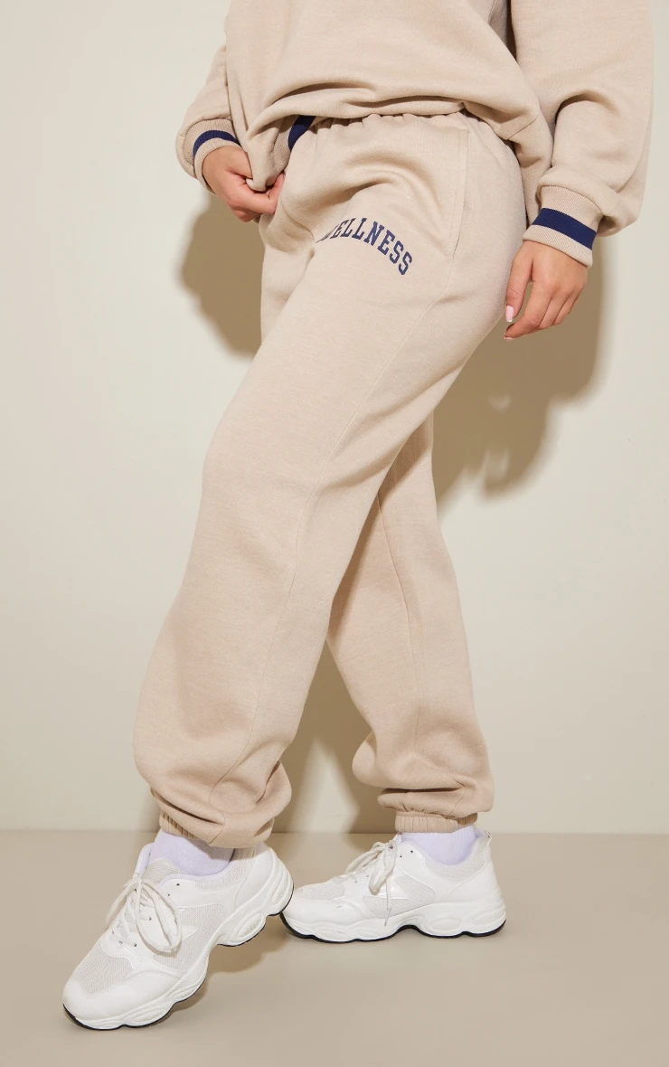 Prettylittlething Stone Wellness Printed Graphic High Waist Straight Leg Sweatpants Stone 2 Prettylittlething Stone Wellness Printed Graphic High Waist Straight Leg Sweatpants Stone - Image 2