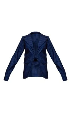 Prettylittlething Navy Pinstripe Stretch Woven Oversized Blazer Navy -Prettylittlething 55c5dd049d1e1e836c63bad08d20d919fd15dabc cnh3050 5