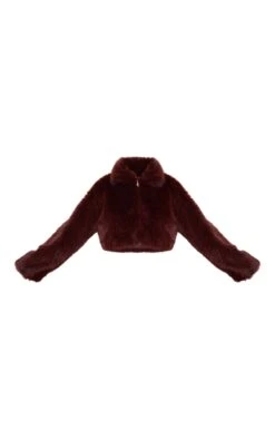 Prettylittlething Chocolate Faux Fur Cropped Zip Up Jacket Chocolate -Prettylittlething 560dc4e63c9222e3286ba6ad03caa7973f8477ff cnh3365 5
