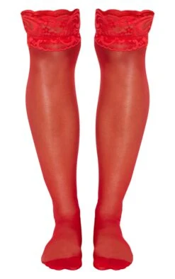 Prettylittlething Red Lace Top Sheer Hold Up Stockings Red -Prettylittlething 5846312caacbfd0d46740a36b9376c1e2cea1fd0 CMF2110 3