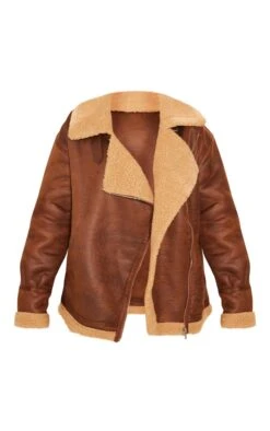 Prettylittlething Brown Borg Lined Oversized Buckle Collar Aviator Jacket Brown 10 Prettylittlething Brown Borg Lined Oversized Buckle Collar Aviator Jacket Brown -Prettylittlething 5a41ede0a8ac66bf0e400fbf68f6e310950507b7 cnf5109 5