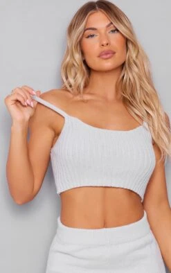 Prettylittlething Grey Marl Knitted Bralet Grey -Prettylittlething 5cf4f2e2e2fccef5a28d86c7bdedb3a6df9ad790 cnf4830 4