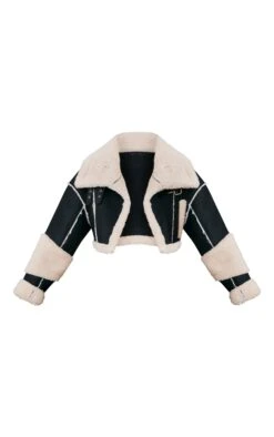 Prettylittlething Black Borg Lined Panelled Cropped Aviator Black -Prettylittlething 5cf9d15c6e0796d1ecc72e360bcf2bfc211386bf cmz8321 5