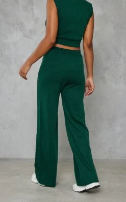 Prettylittlething Forest Green Knit Wide Leg Pants Forest Green -Prettylittlething 5ed75ad92233df960ebcb65932f4196311bfb5d0 cnb3737 3