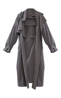 Prettylittlething Charcoal Hooded Oversized Woven Trench Coat Charcoal -Prettylittlething 5ed89dc2336d5a25ccfceed49b61687f6a75a1b9 cna3919 5 1