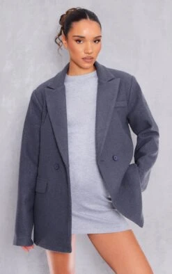 Prettylittlething Charcoal Boucle Tailored Blazer Charcoal -Prettylittlething 5f034b76e1aad29c856a1f499a353da4ad713b94 cnh0274 3