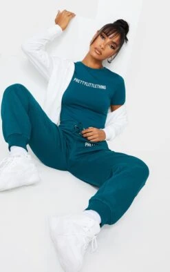 PRETTYLITTLETHING Teal Logo Short Sleeved Bodysuit Teal -Prettylittlething 602e2e69459dfa504410b7c9c1d363b6e6a76dae CMT8534 3