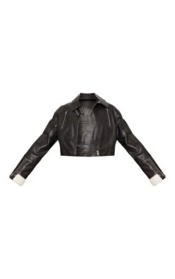 Prettylittlething Black Cropped Zip Detail Aviator Jacket Black -Prettylittlething 606c5d270e9efb75b1230b5c2d01e2ed8a4bccfd cng5925 5