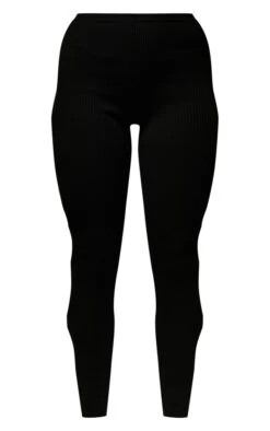 Prettylittlething Black Cut Out Rib Knit Leggings Black -Prettylittlething 6193e7cac4585f06814611440aa418e85993cebc cmz5393 5