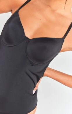 Prettylittlething Black Sculpted Srappy Bodysuit Black -Prettylittlething 65163bd28e4d7d0900ce57f93966f6e192d7ae24 cnh2794 4