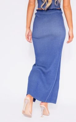 Prettylittlething Blue Two Tone Knit Double Zip Maxi Skirt Blue -Prettylittlething 657d6f9fe9725a8837347fee4f64447d99c5e0fd cnf0321 3