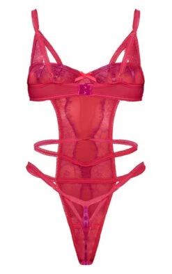 Prettylittlething Pink Cut Out Lace Bodysuit Pink -Prettylittlething 67667fbf142f9d4792b52cfc8bed747860332c27 cng9318 6