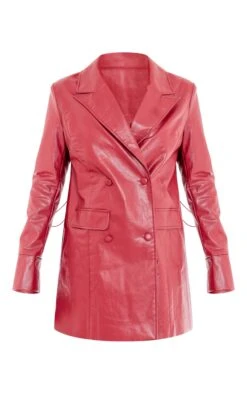 Prettylittlething Cherry Red Faux Leather Oversized Blazer Dress Cherry Red -Prettylittlething 682bc3e575c7f1f9bd6b47e592d1d26cb6134b85 cng8420 5