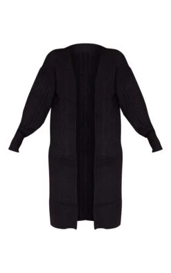 Prettylittlething Black Ribbed Knitted Midi Cardigan Black -Prettylittlething 69874bebea1ef562f78395c3e98c38feb659b931 cma0835 5